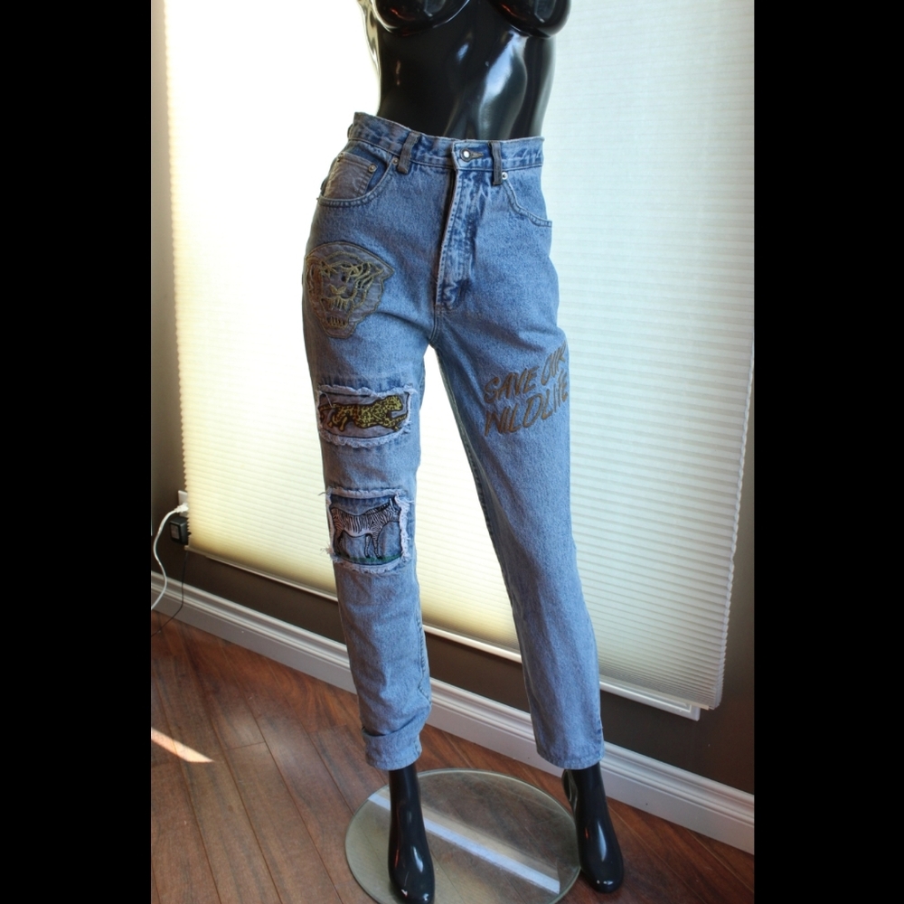Vintage oates save our wildlife jeans